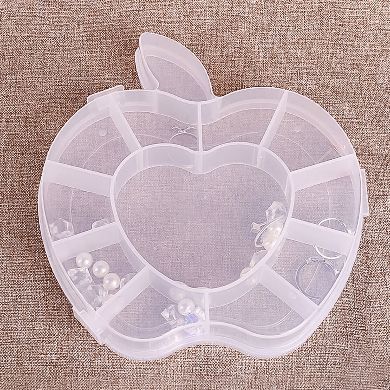 Plastic Apple Shape Jewellery Storage Box (1 Pc) Plastic Apple Shape Jewellery Storage Box (1 Pc)
